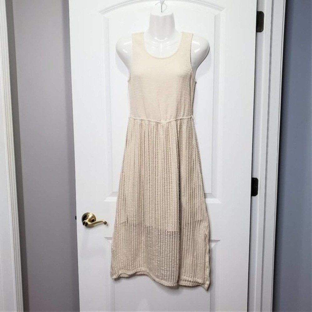 *SOLD* Maurices Ivory Sleeveless Lined Crochet Dress M - Picture 1 of 8